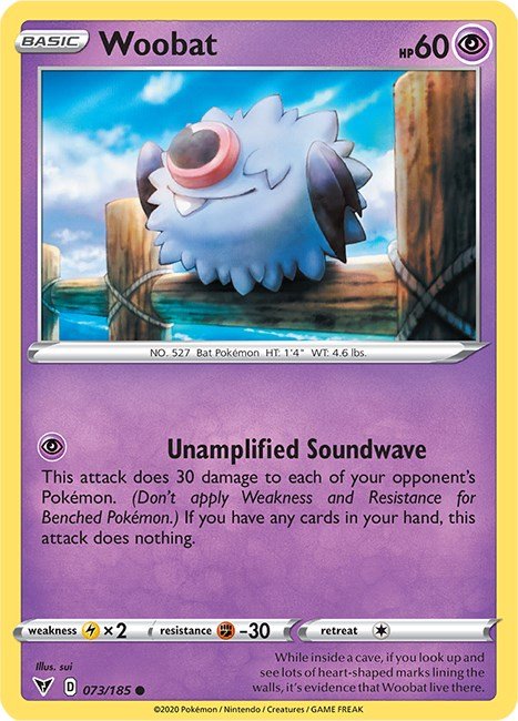 Pokemon Woobat 073/185 SWSH04: Vivid Voltage Normal - EternaCards