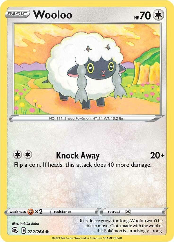 Pokemon Wooloo (222) 222/264 SWSH08: Fusion Strike Normal