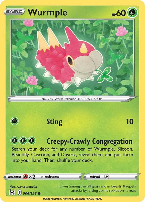 Pokemon Wurmple 006/196 SWSH11: Lost Origin Reverse Holo - EternaCards