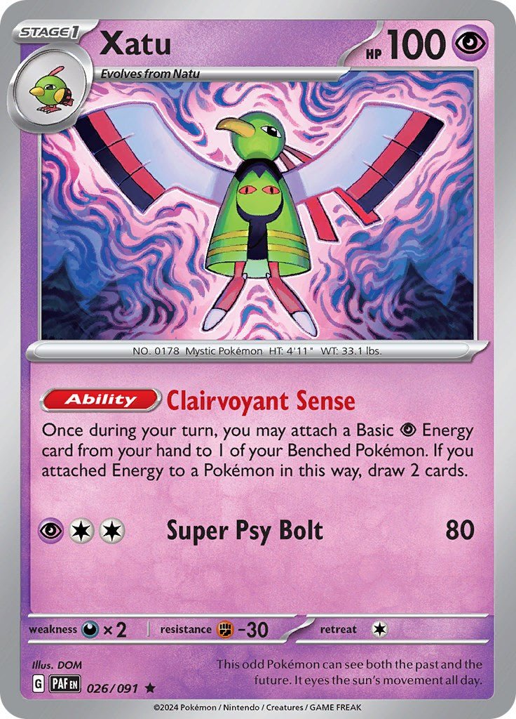 Pokemon Xatu - 026/091 026/091 SV: Paldean Fates Holo