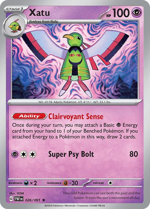 Pokemon Xatu - 026/091 026/091 SV: Paldean Fates Holo - EternaCards