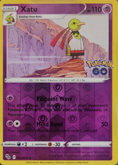 Pokemon Xatu 033/078 Pokemon GO Normal - Eterna Cards