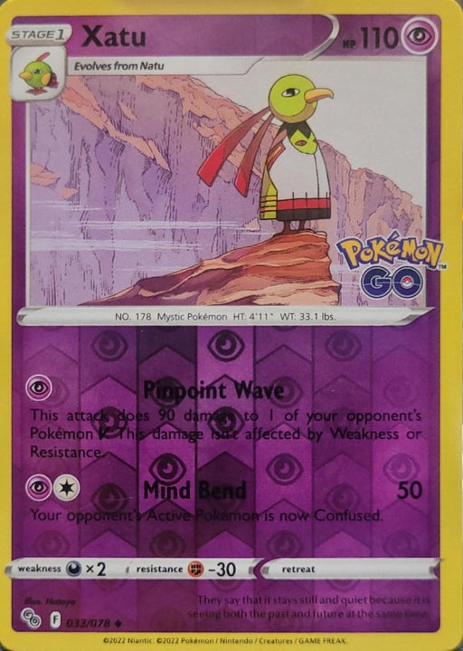 Pokemon Xatu 033/078 Pokemon GO Normal - Eterna Cards