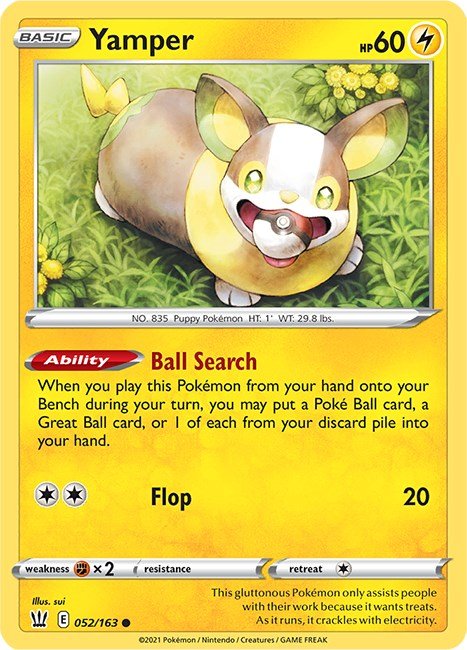 Pokemon Yamper 052/163 SWSH05: Battle Styles Reverse Holo - EternaCards