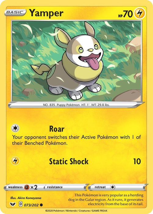Pokemon Yamper (073) 073/202 SWSH01: Sword & Shield Base Set Normal - Eterna Cards