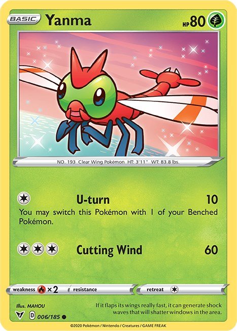 Pokemon Yanma 006/185 SWSH04: Vivid Voltage Normal - EternaCards
