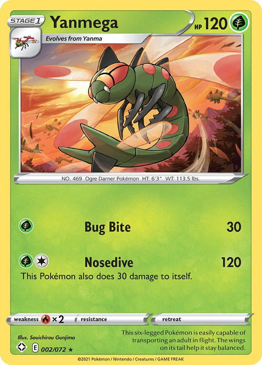 Pokemon Yanmega 002/072 Shining Fates Normal - Eterna Cards