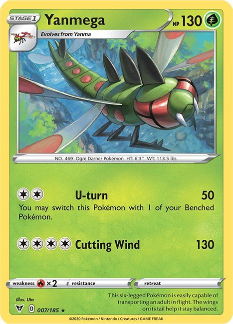 Pokemon Yanmega 007/185 SWSH04: Vivid Voltage Normal - Eterna Cards