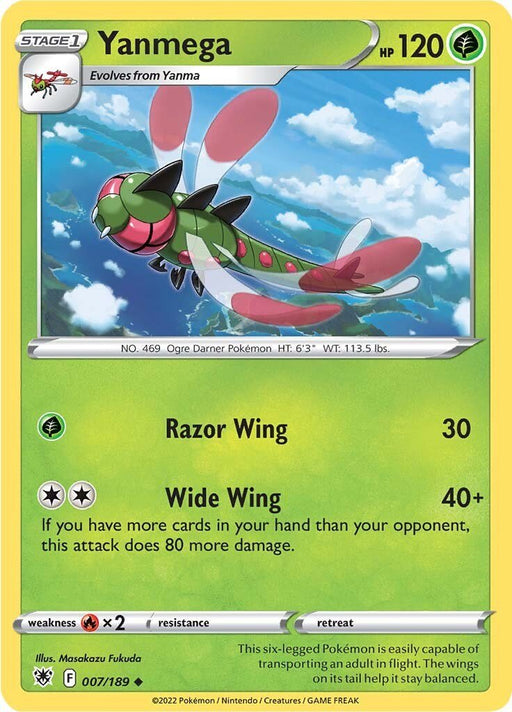Pokemon Yanmega 007/189 SWSH10: Astral Radiance Normal - Eterna Cards