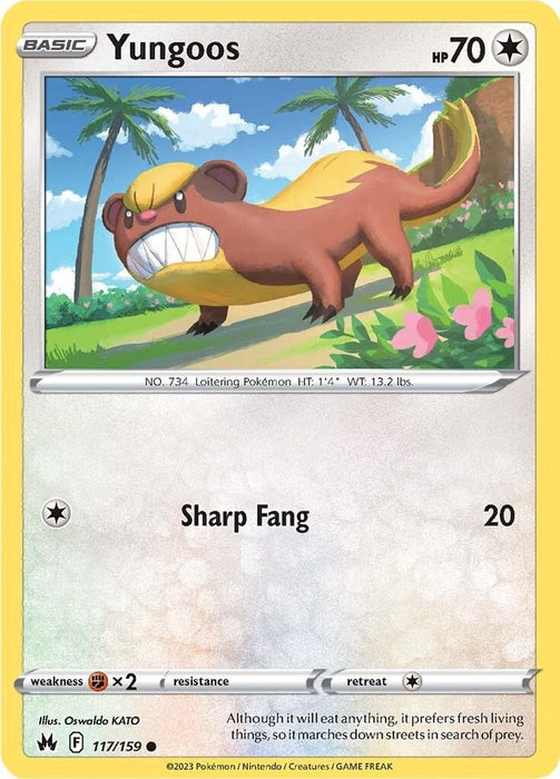 Pokemon Yungoos 117/159 SWSH: Crown Zenith Normal - EternaCards