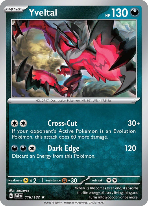 Pokemon Yveltal - 118/182 118/182 SV04: Paradox Rift Holo - EternaCards