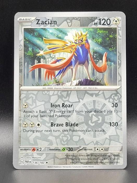 Pokemon Zacian 136/182 SV04: Paradox Rift Holo - Eterna Cards