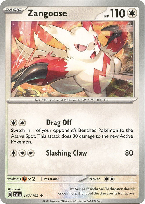Pokemon Zangoose - 147/198 147/198 SV01: Scarlet & Violet Base Set Normal - EternaCards