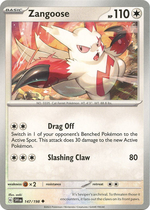 Pokemon Zangoose - 147/198 147/198 SV01: Scarlet & Violet Base Set Normal - EternaCards