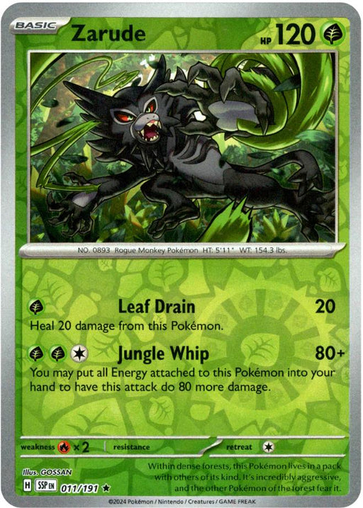 Pokemon Zarude 011/191 SV08: Surging Sparks Holo - Eterna Cards