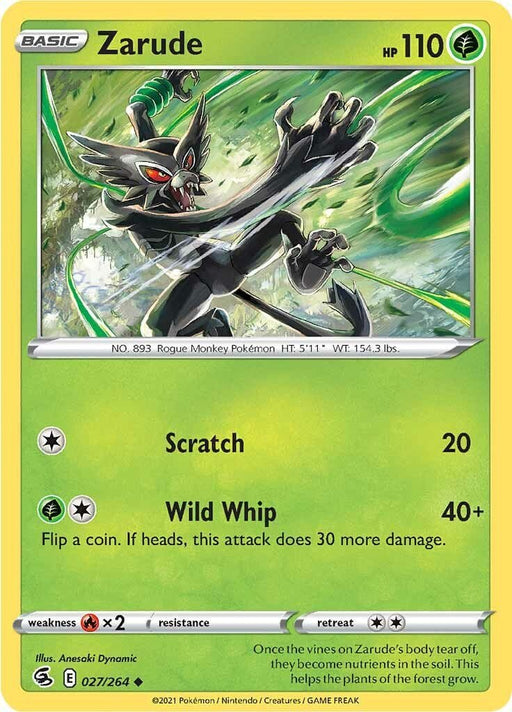 Pokemon Zarude 027/264 SWSH08: Fusion Strike Reverse Holo - Eterna Cards
