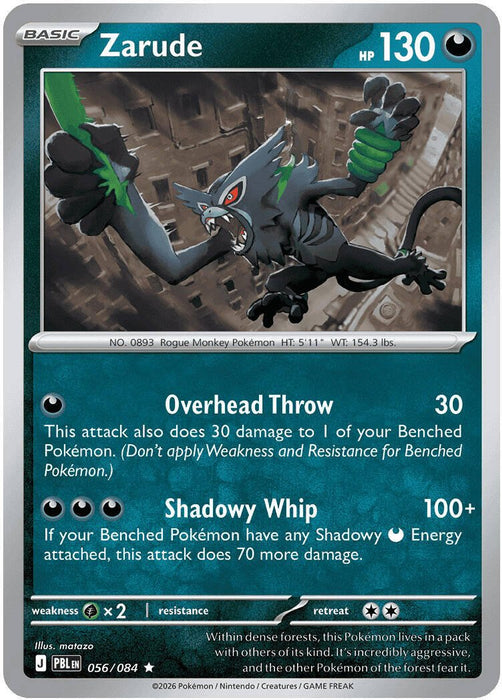 Pokemon Zarude 056/084 ME05: Pitch Black Reverse Holo - Eterna Cards