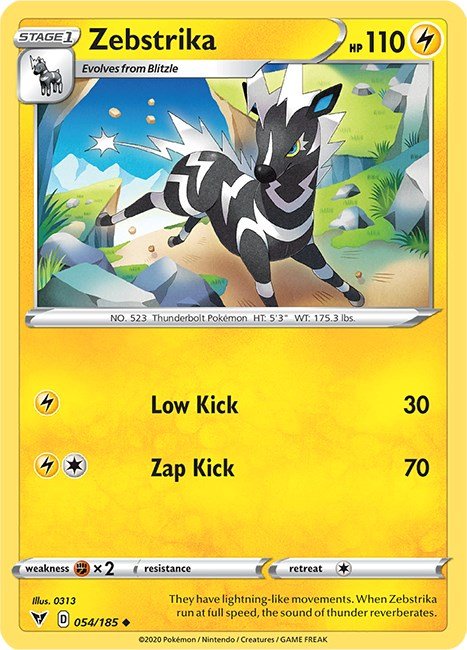 Pokemon Zebstrika 054/185 SWSH04: Vivid Voltage Normal - EternaCards