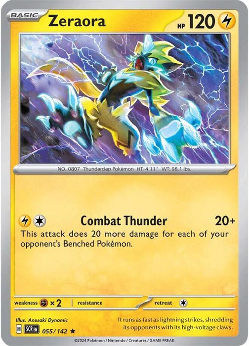 Pokemon Zeraora - 055/142 055/142 SV07: Stellar Crown Reverse Holo - EternaCards