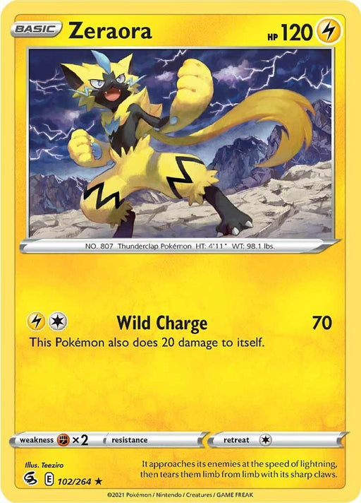 Pokemon Zeraora 102/264 SWSH08: Fusion Strike Normal - Eterna Cards
