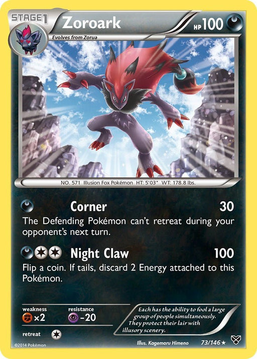 Pokemon Zoroark 73/146 XY Base Set Holo - Eterna Cards