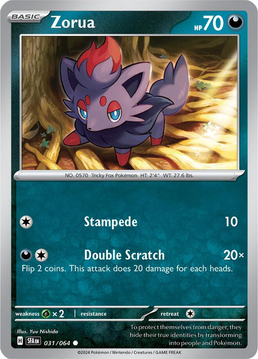 Pokemon Zorua - 031/064 SV: Shrouded Fable Normal - Eterna Cards