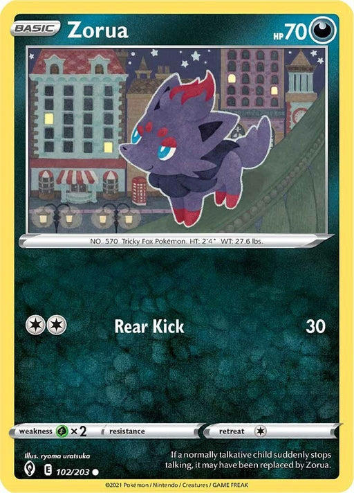 Pokemon Zorua 102/203 SWSH07: Evolving Skies Reverse Holo - EternaCards