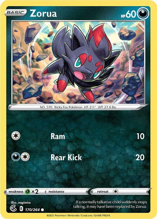 Pokemon Zorua 170/264 SWSH08: Fusion Strike Normal - Eterna Cards