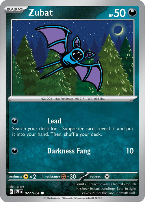 Pokemon Zubat 027/064 SV: Shrouded Fable Normal - EternaCards