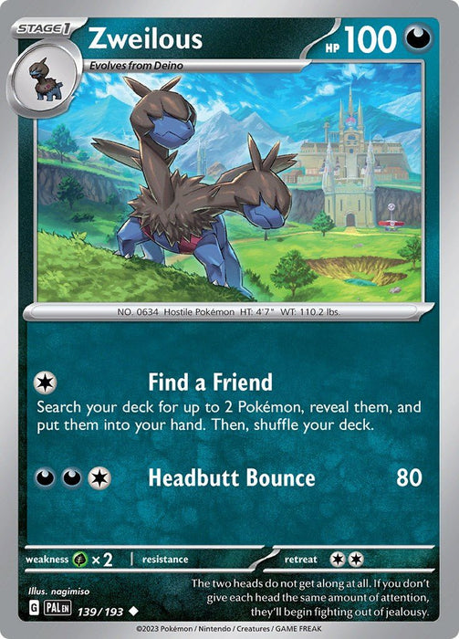 Pokemon Zweilous 139/193 SV02: Paldea Evolved Normal - EternaCards