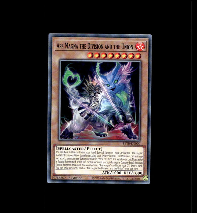 (Preorder) YuGiOh Ars Magna the Division and the Union BETB-EN020 Beyond the Brave 1St Edition - Eterna Cards