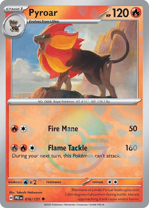 Pyroar (Poke Ball Pattern) [PRE - 016/131] - EternaCards