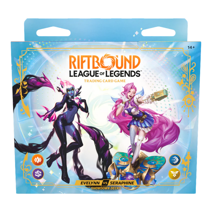 Riftbound League of Legends Radiance Showdown Deck Display (Evelynn vs Seraphine) - EternaCards