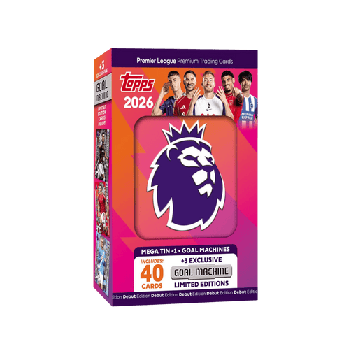 Topps Premier League 2026 Debut-Edition Mega Tin – 40 Kaarten + 3 Exclusieve Globallers LE