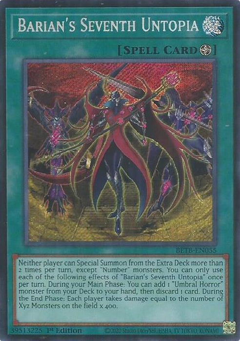 YuGiOh Barian's Seventh Untopia BETB-EN055 Beyond the Brave 1St Edition - Eterna Cards