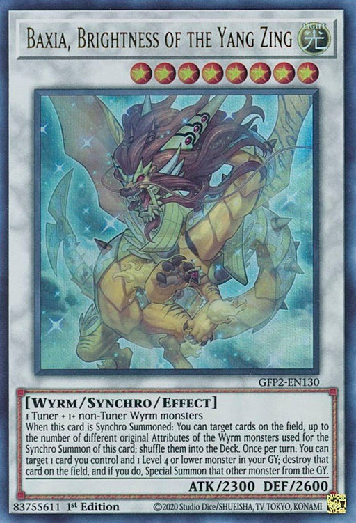 YuGiOh Baxia, Brightness of the Yang Zing GFP2-EN130 Ghosts From the Past: The 2nd Haunting 1st Edition - EternaCards