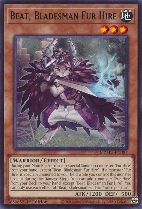 YuGiOh Beat, Bladesman Fur Hire MZMU-EN087 Maze of Muertos 1st Edition - EternaCards