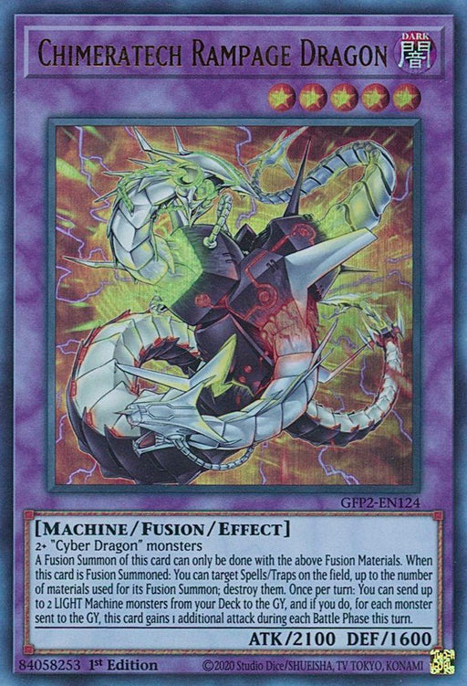 YuGiOh Chimeratech Rampage Dragon GFP2-EN124 Ghosts From the Past: The 2nd Haunting 1st Edition - EternaCards