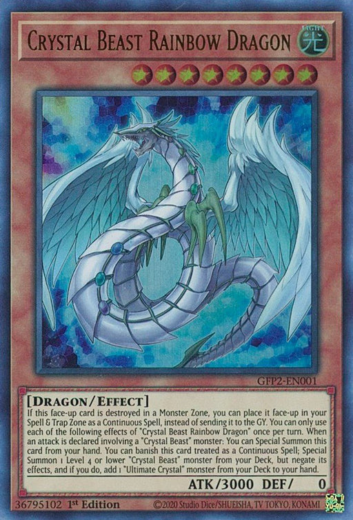 YuGiOh Crystal Beast Rainbow Dragon GFP2-EN001 Ghosts From the Past: The 2nd Haunting 1st Edition - EternaCards
