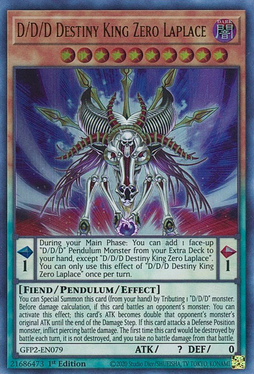 YuGiOh D/D/D Destiny King Zero Laplace GFP2-EN079 Ghosts From the Past: The 2nd Haunting 1st Edition - EternaCards