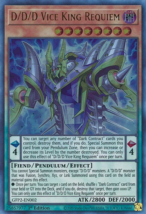 YuGiOh D/D/D Vice King Requiem GFP2-EN002 Ghosts From the Past: The 2nd Haunting 1st Edition - EternaCards