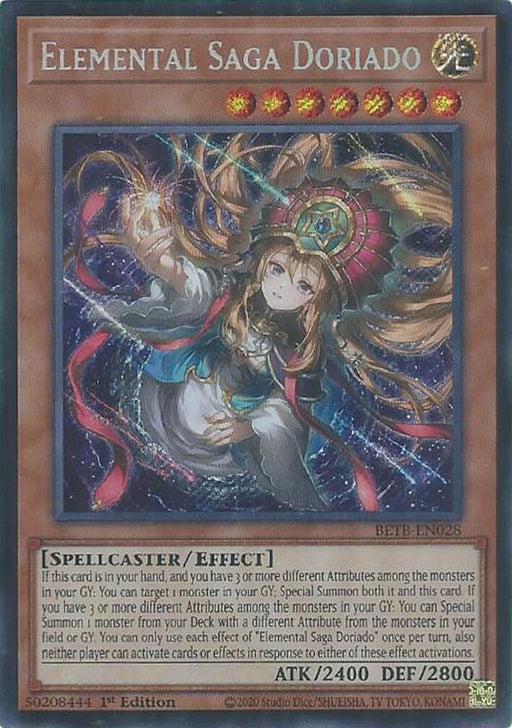 YuGiOh Elemental Saga Doriado BETB-EN028 Beyond the Brave 1St Edition - Eterna Cards