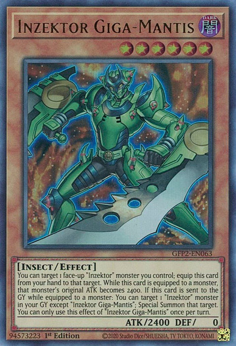 YuGiOh Inzektor Giga-Mantis GFP2-EN063 Ghosts From the Past: The 2nd Haunting 1st Edition - EternaCards