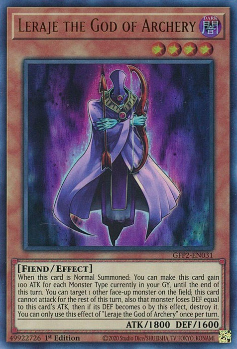 YuGiOh Leraje the God of Archery GFP2-EN031 Ghosts From the Past: The 2nd Haunting 1st Edition - EternaCards