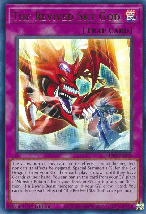 YuGiOh The Revived Sky God MP22-EN273 2022 Tin of the Pharaoh's Gods Ultra Rare — Eterna Cards