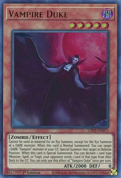 YuGiOh Vampire Duke GFP2-EN073 Ghosts From the Past: The 2nd Haunting 1st Edition - EternaCards
