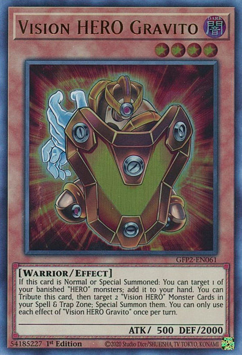 YuGiOh Vision HERO Gravito GFP2-EN061 Ghosts From the Past: The 2nd Haunting 1st Edition - EternaCards
