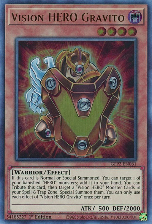 YuGiOh Vision HERO Gravito GFP2-EN061 Ghosts From the Past: The 2nd Haunting 1st Edition - EternaCards