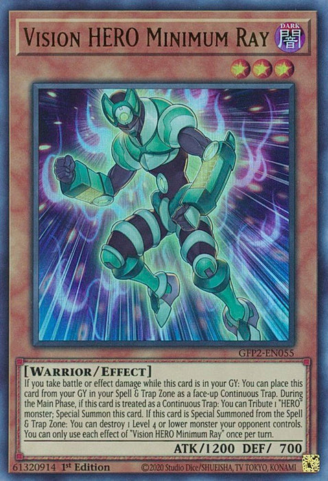 YuGiOh Vision HERO Minimum Ray GFP2-EN055 Ghosts From the Past: The 2nd Haunting 1st Edition - EternaCards