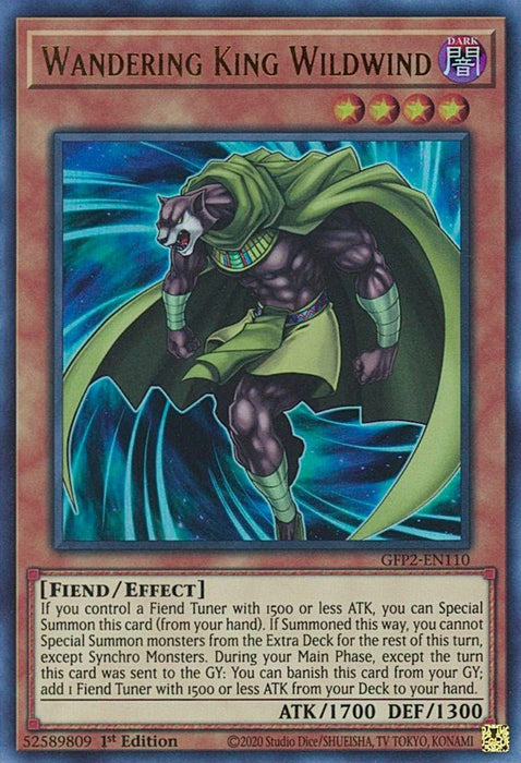 YuGiOh Wandering King Wildwind GFP2-EN110 Ghosts From the Past: The 2nd Haunting 1st Edition - EternaCards